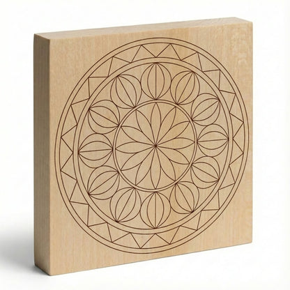 Kerbschnitzrohling 20 x 20 cm mit Mustern