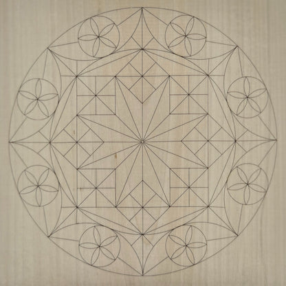 Kerbschnitzrohling 20 x 20 cm mit Mustern