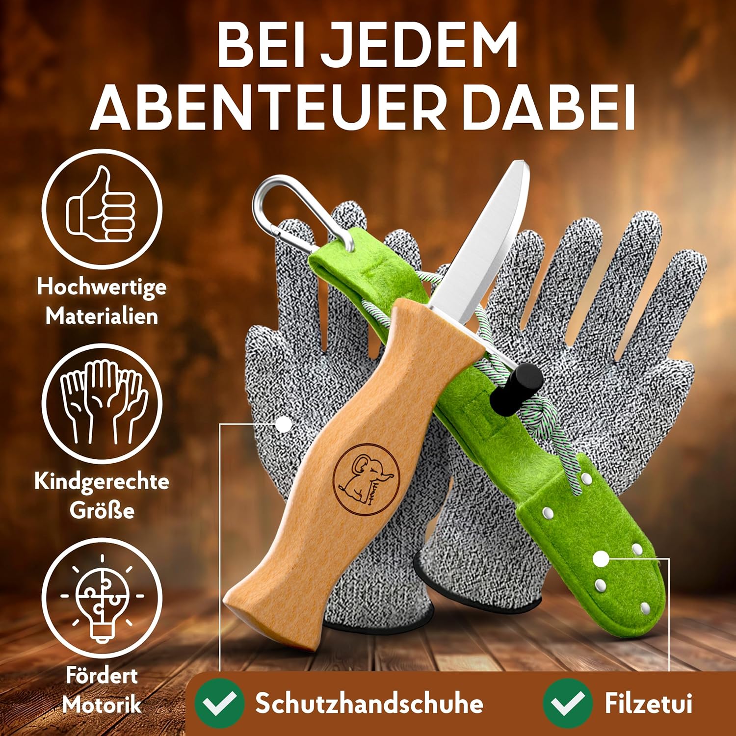 Eli® Schnitzmesser für Kinder – sicheres Kindermesser ab 6 Jahren