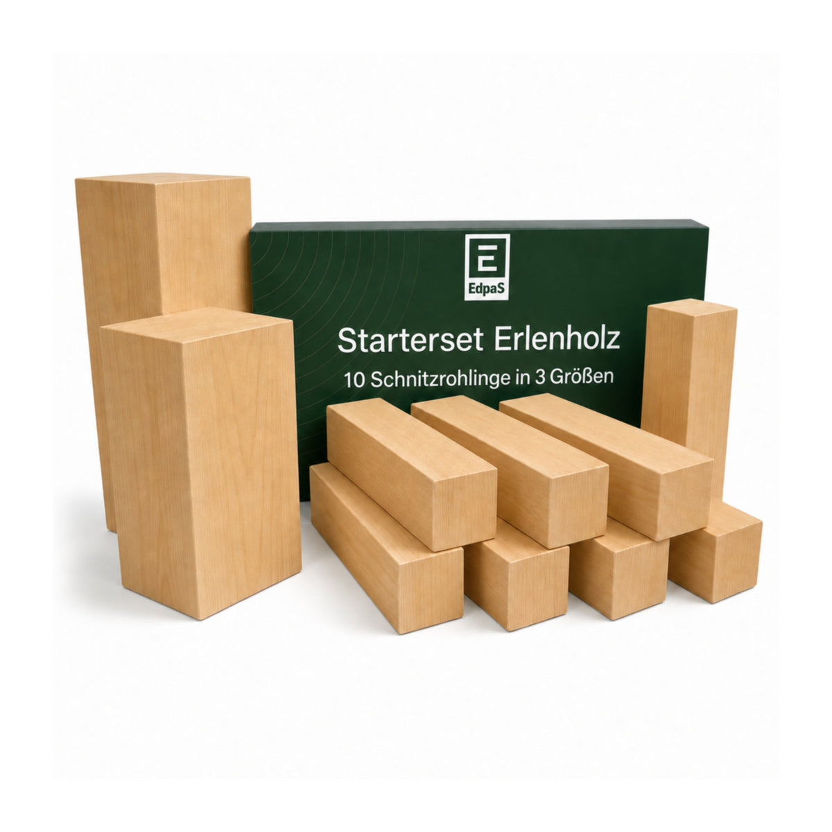 EdpaS Starterset  Erlenholz – 10 Stück in 3 Größen