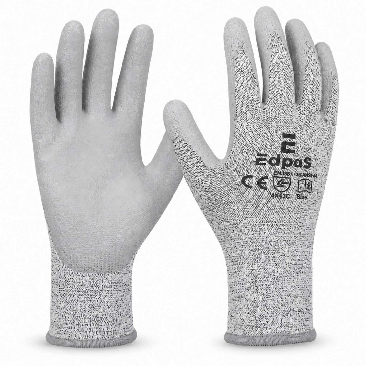 EdpaS Schnittschutzhandschuhe für Schnitzarbeiten mit PU-Grip