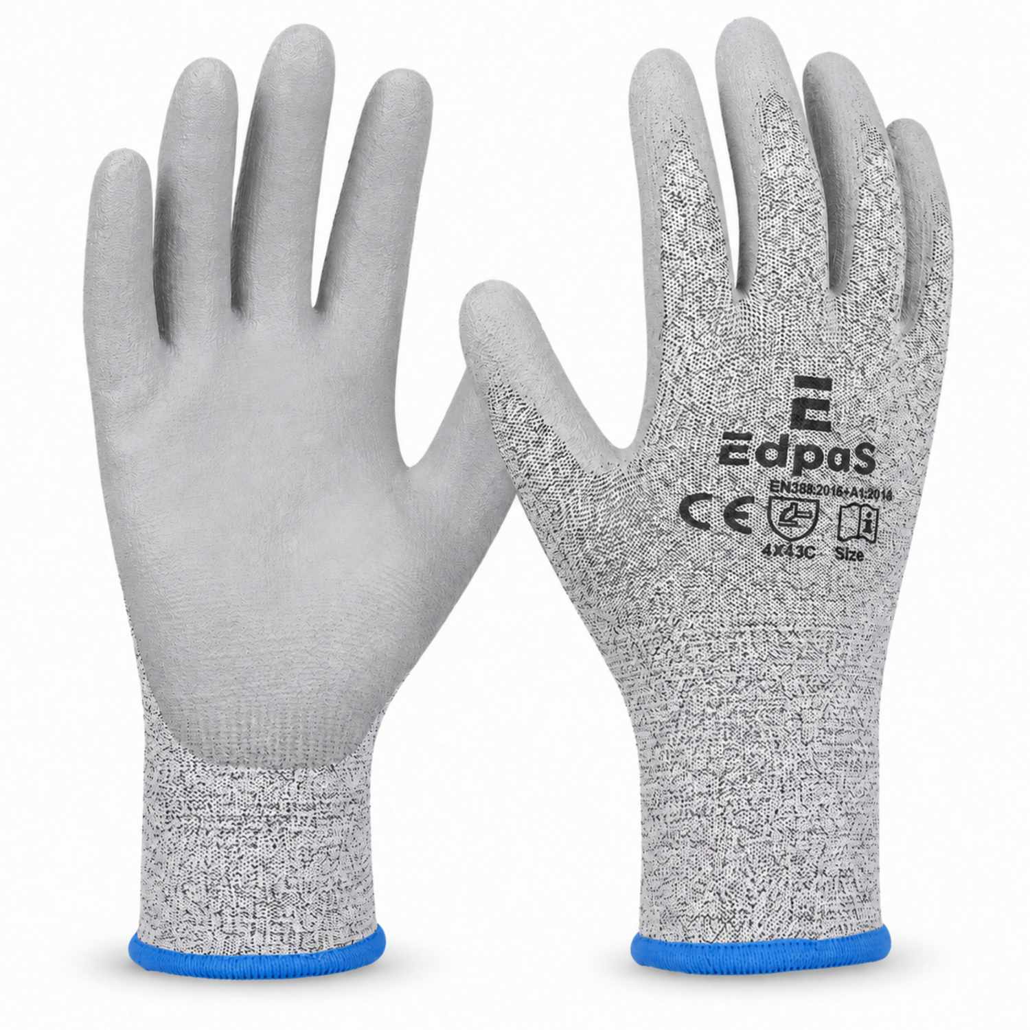 EdpaS Schnittschutzhandschuhe für Schnitzarbeiten mit PU-Grip