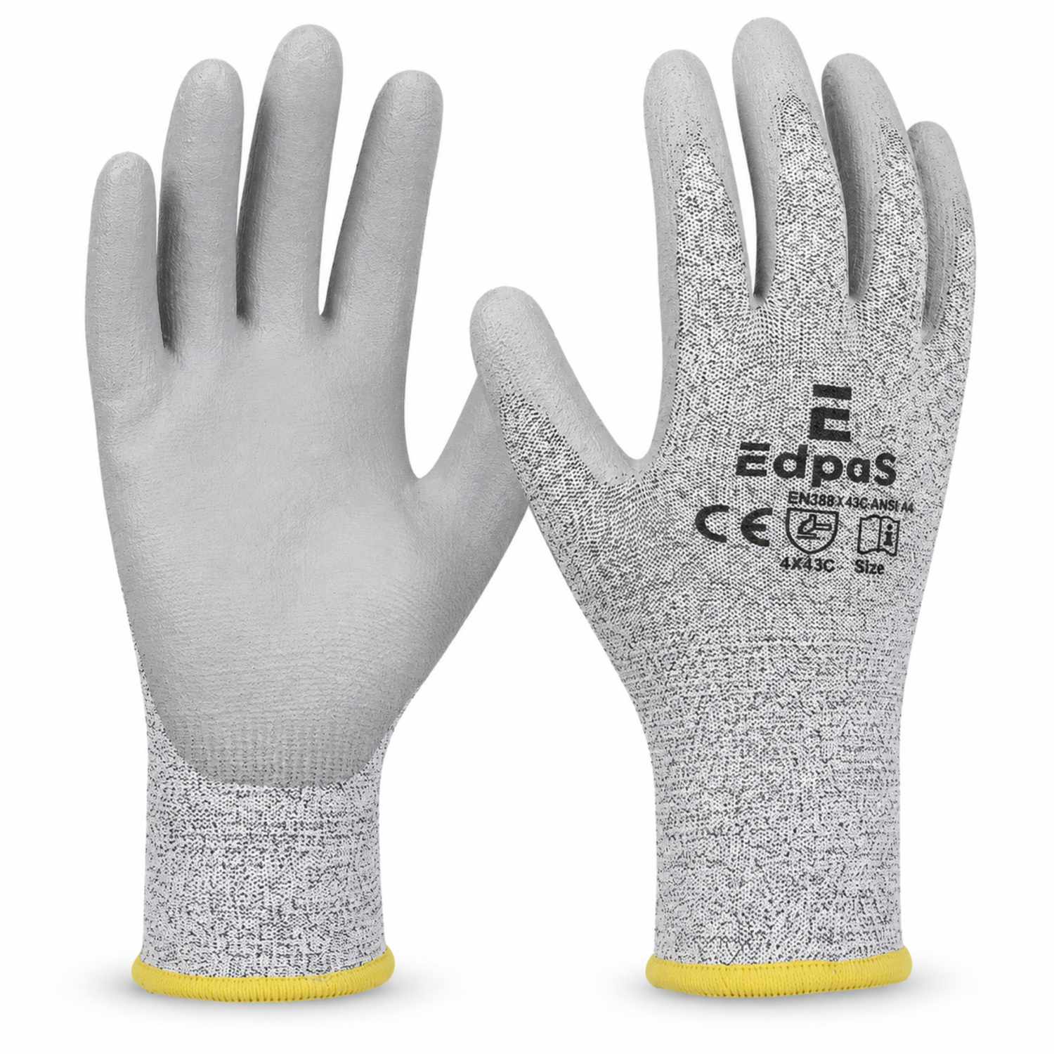 EdpaS Schnittschutzhandschuhe für Schnitzarbeiten mit PU-Grip