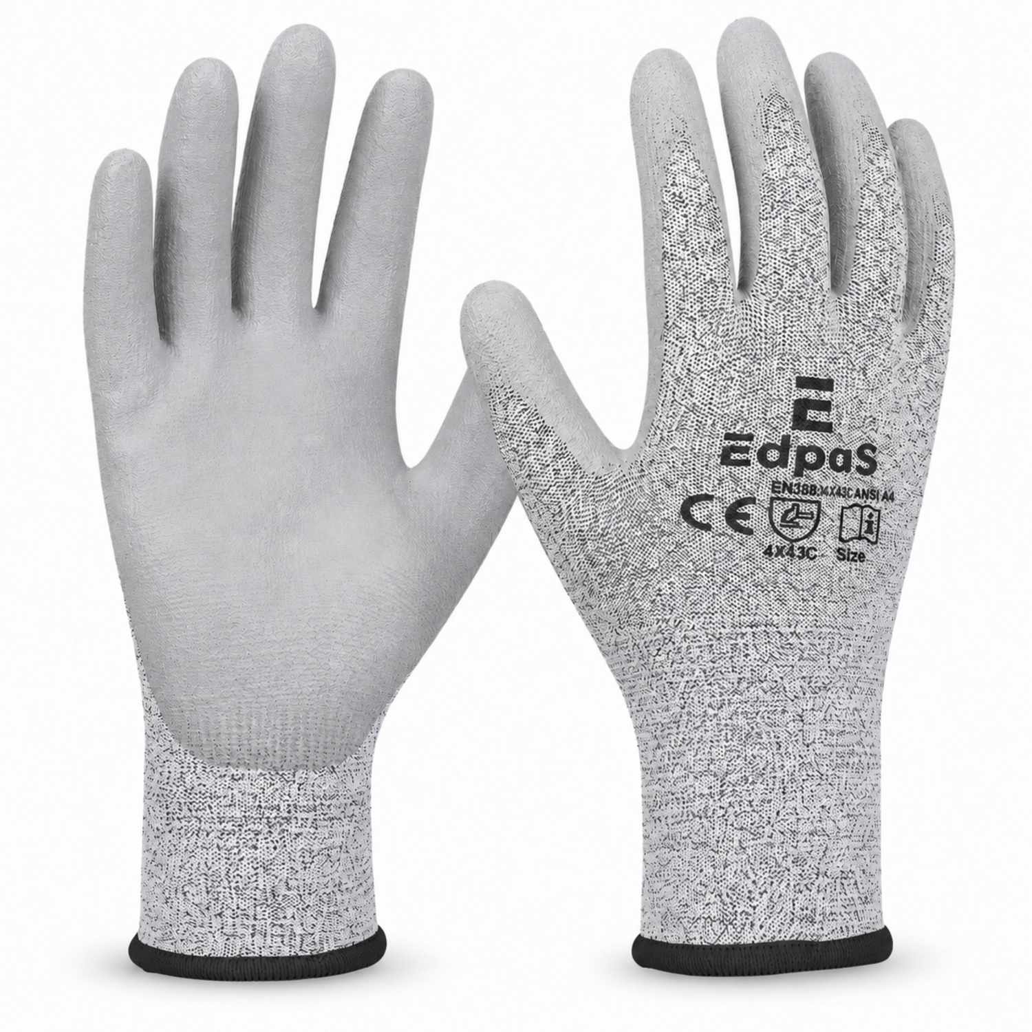 EdpaS Schnittschutzhandschuhe für Schnitzarbeiten mit PU-Grip