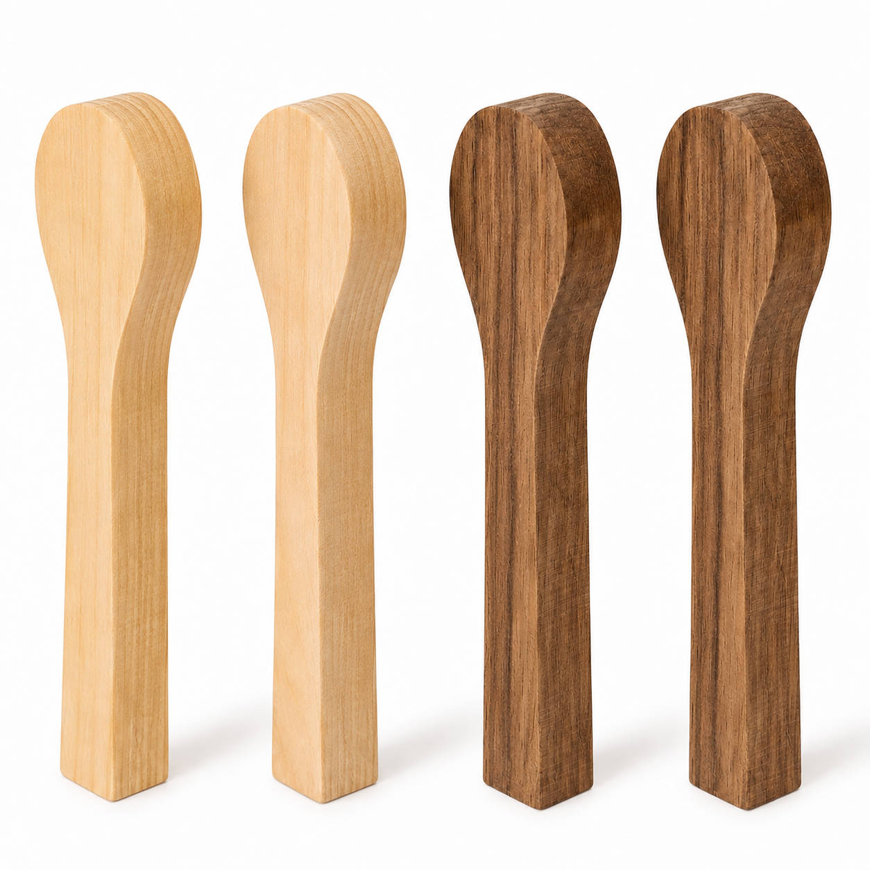4 Löffelrohlinge aus Lindenholz & Walnussholz