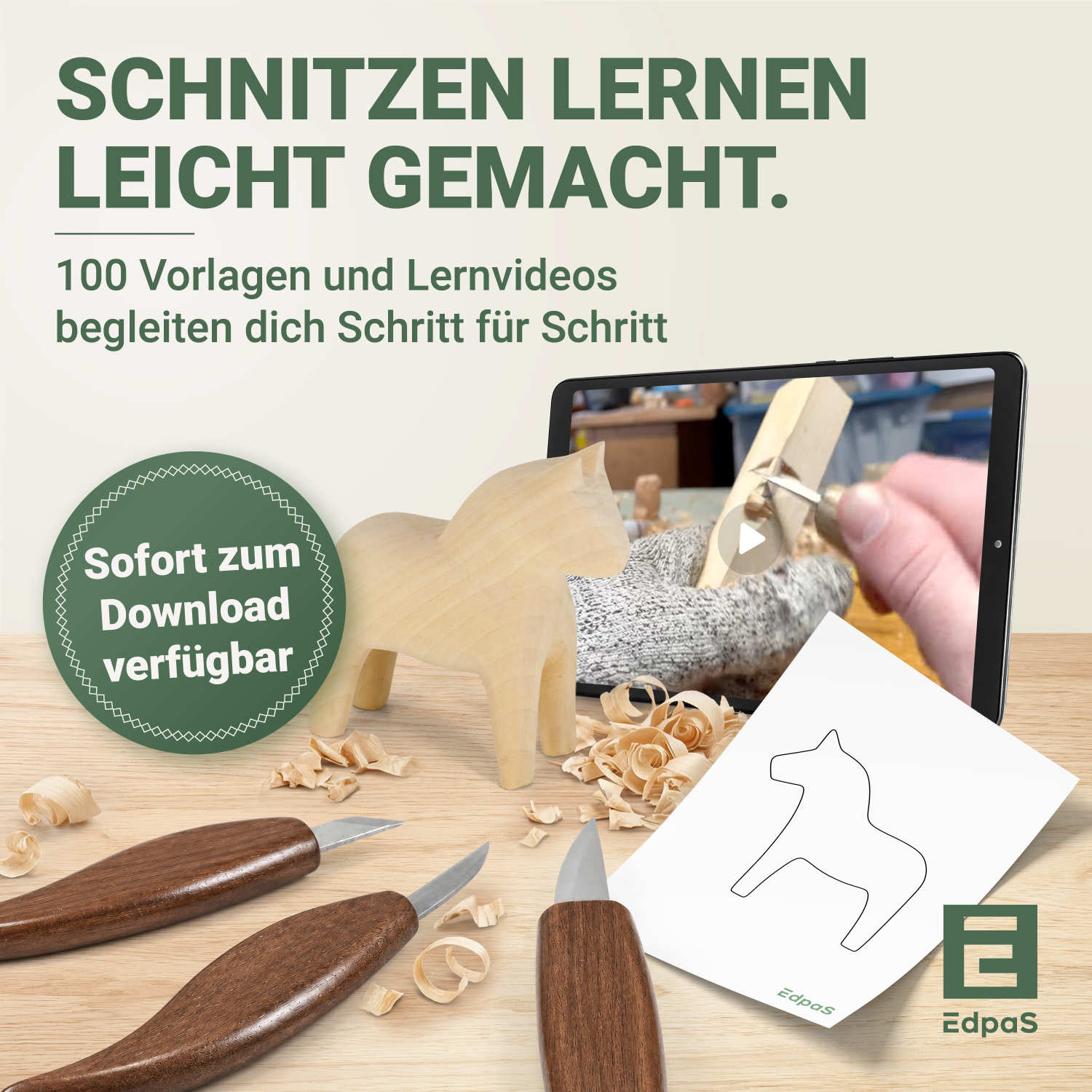 Schnitzwerkzeug 9-teiliges Holzschnitzset für Kinder und Erwachsene