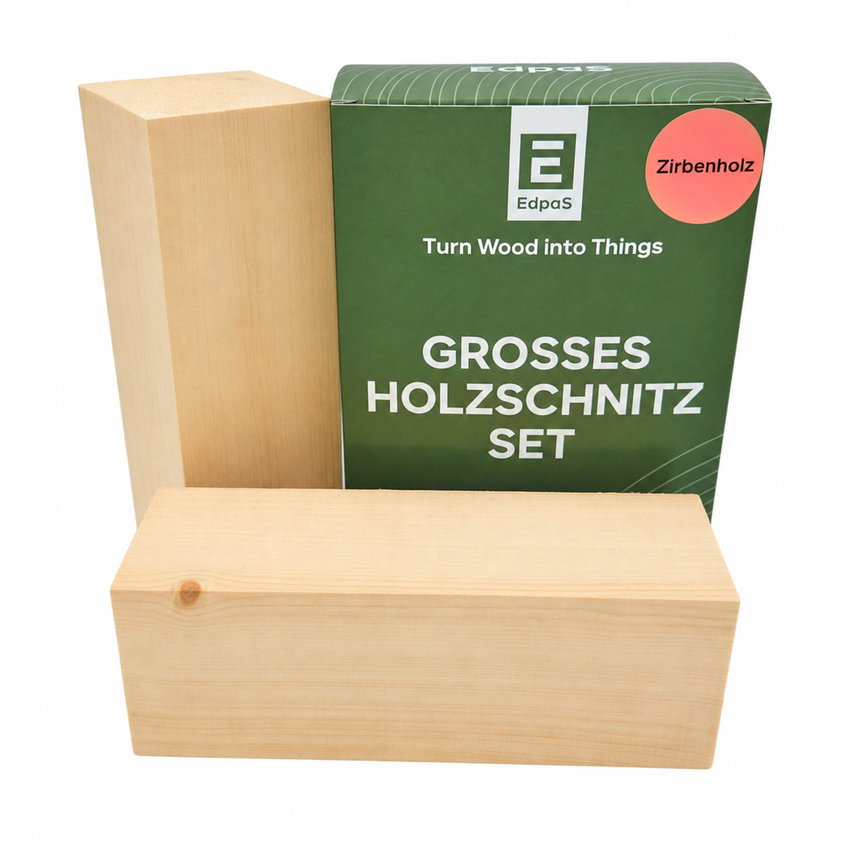 Zirbenholz Kanteln 2 Stk.  20 cm x 7 cm x 7 cm