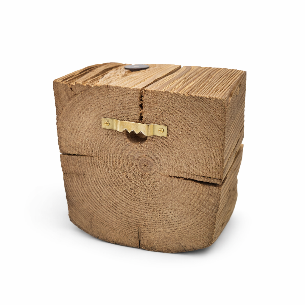 Wandregal „Holzpfeiler Deko“ aus Altholz – 3er Set
