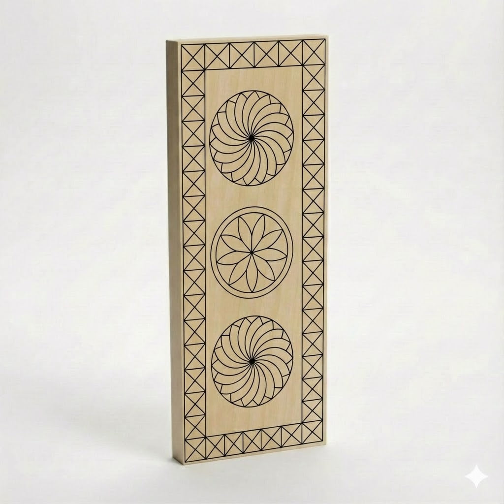 Carving blank 30 x 12 cm with patterns