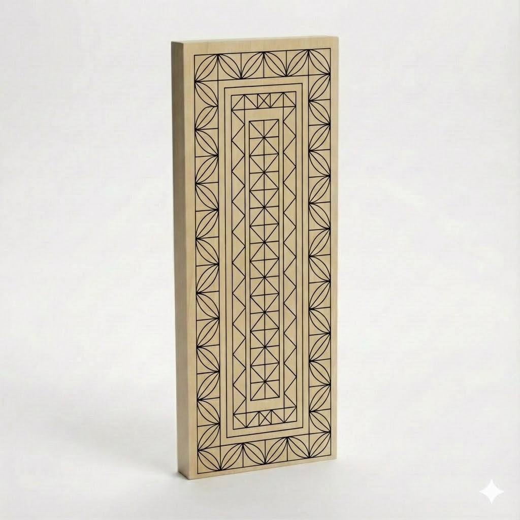 Kerbschnitzrohling 30 x 12 cm mit Mustern