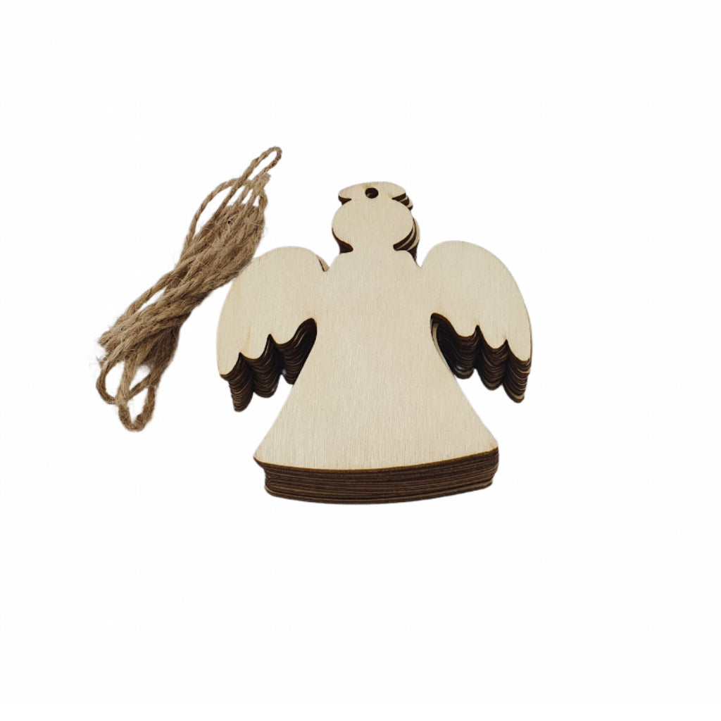 10 Stück Holz-Engel – Perfekt für Dekoration und Bastelprojekte