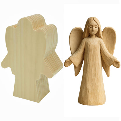 Schnitzrohling „Engel Angelina“  | 15 × 10 × 5 cm