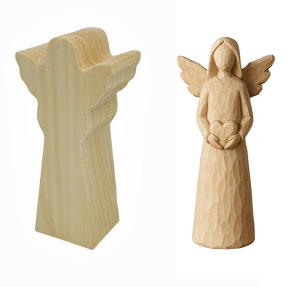 Schnitzrohling „Engel Mira“  | 15 × 8 × 5 cm