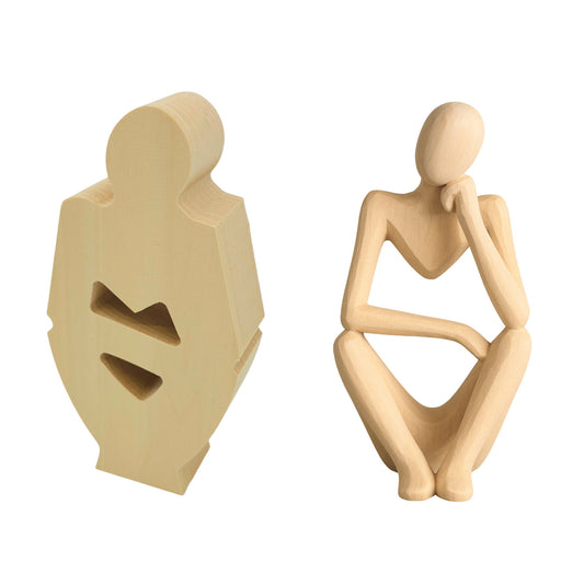 Schnitzrohling „Sitzende Gestalt“  (23 x 9 x 5 cm)