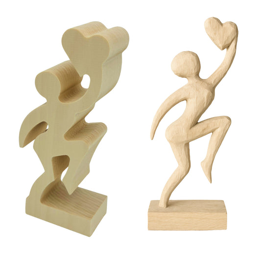 Schnitzrohling „Frau mit Herz“  (23 x 9 x 5 cm)