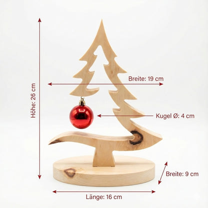 Zirbenholz Weihnachtsbaum –  mit Glaskugel