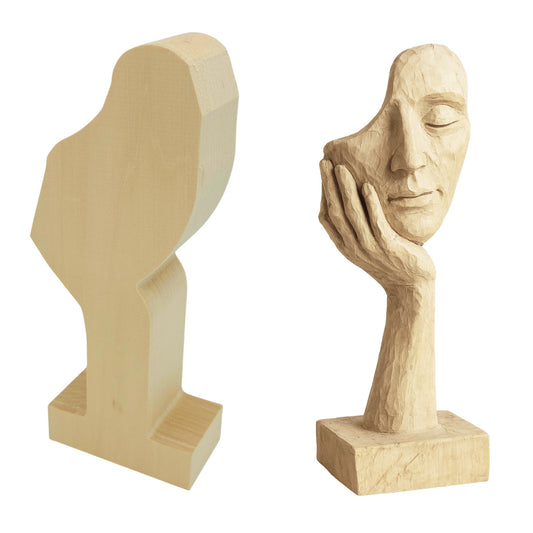 Schnitzrohling „Hand mit Gesicht“ (24 x 9 x 5 cm)