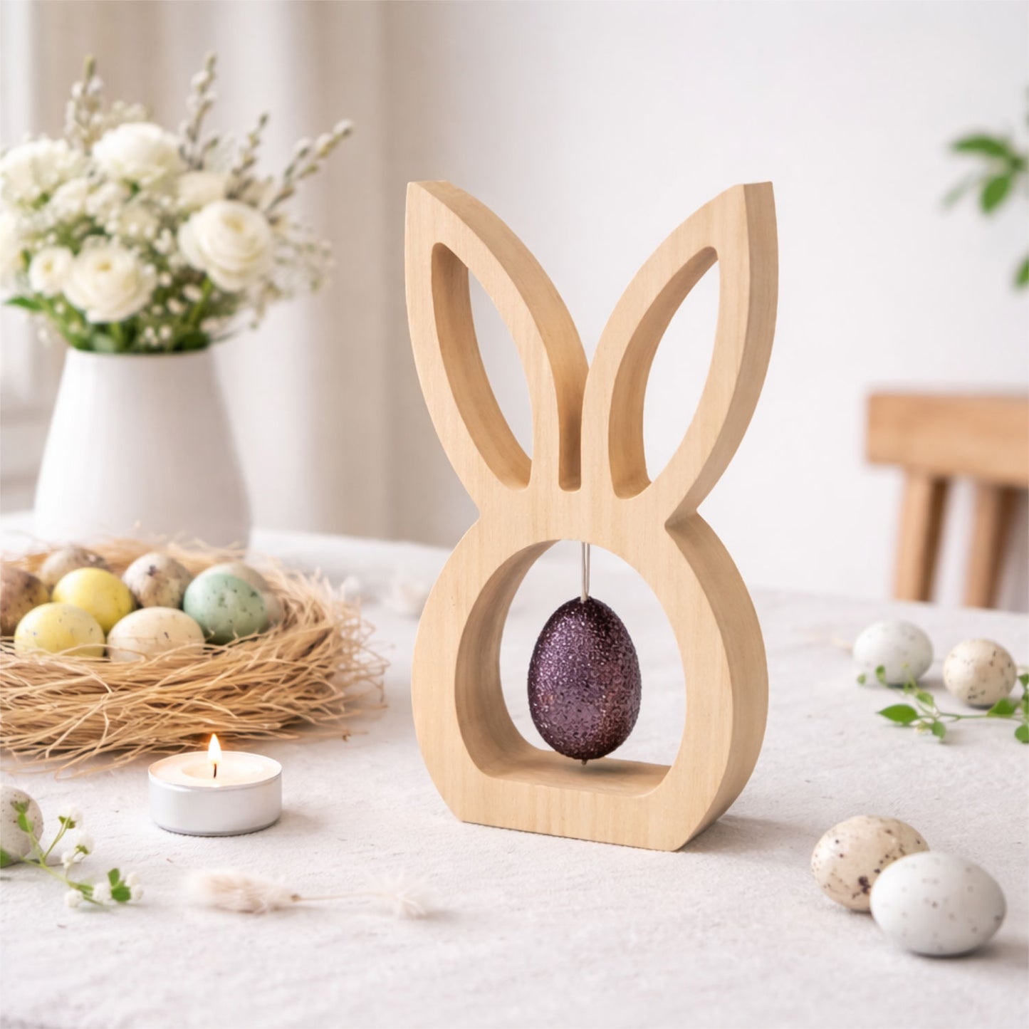 Holz Hase aus Zirbenholz 30 cm