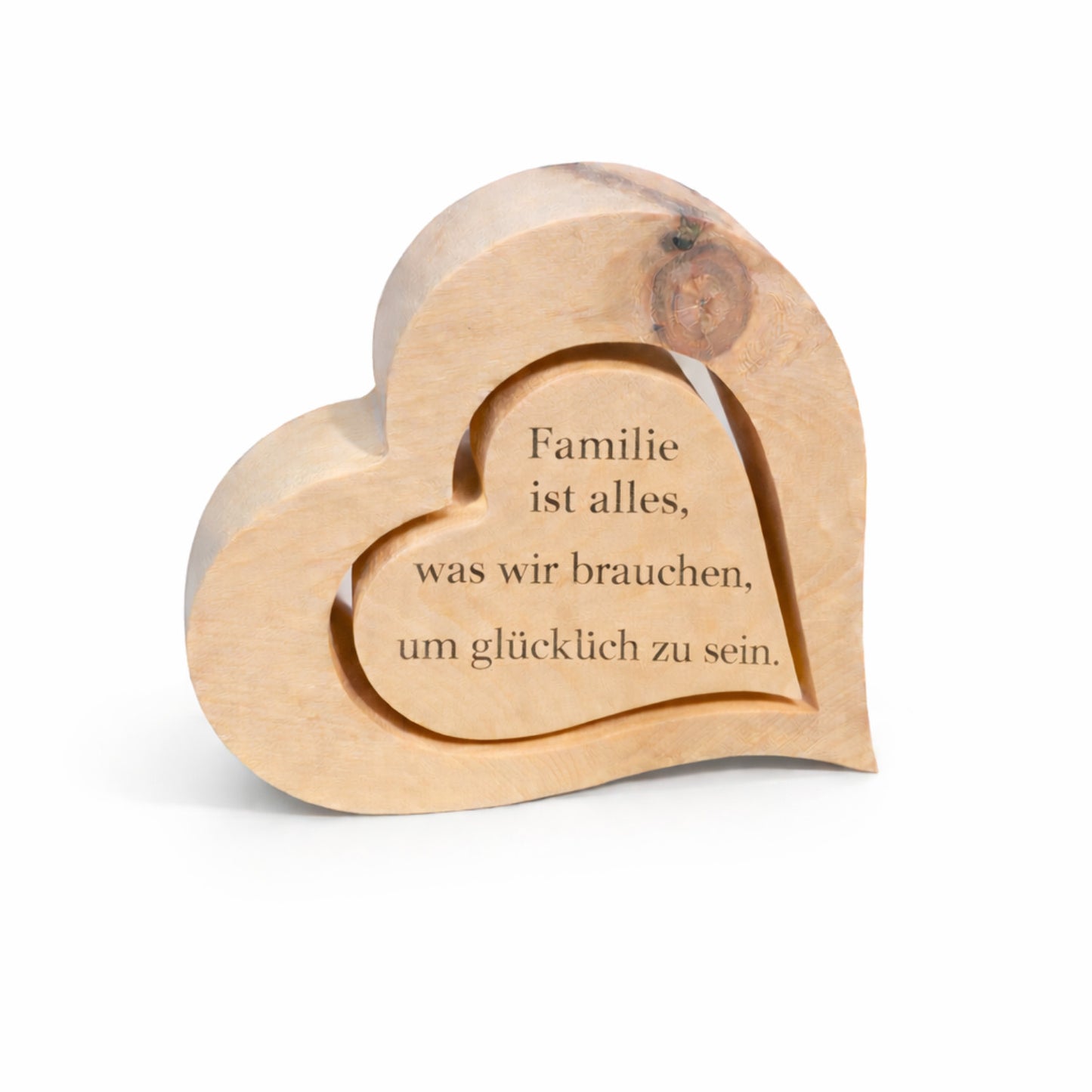 Zirbenholz Herz – Dekoherz aus Zirbe 19 cm