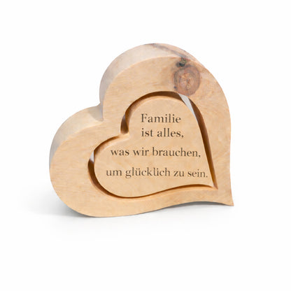 Zirbenholz Herz – Dekoherz aus Zirbe 19 cm