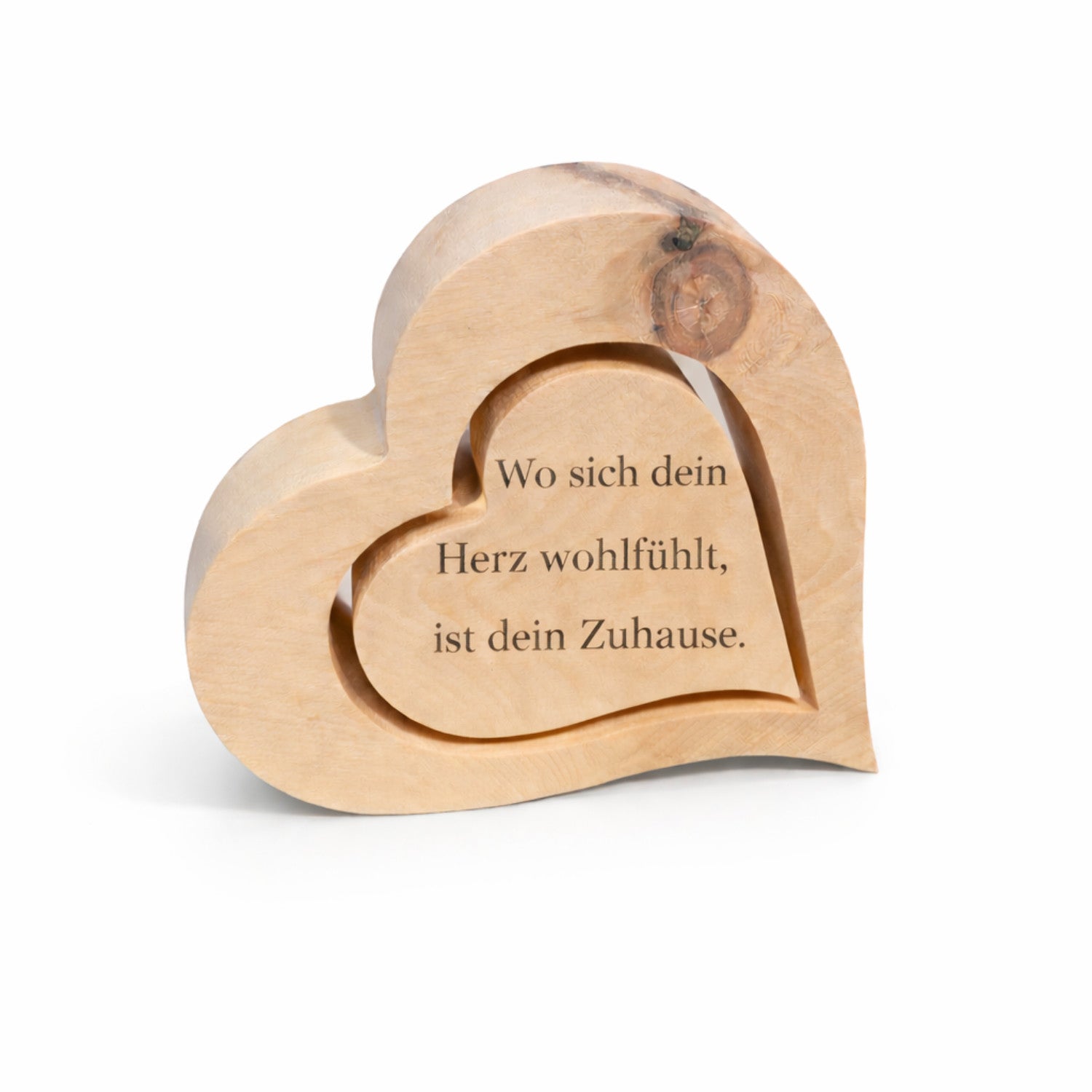 Cuore in legno di pino cembro – cuore decorativo in pino cembro, 19 cm