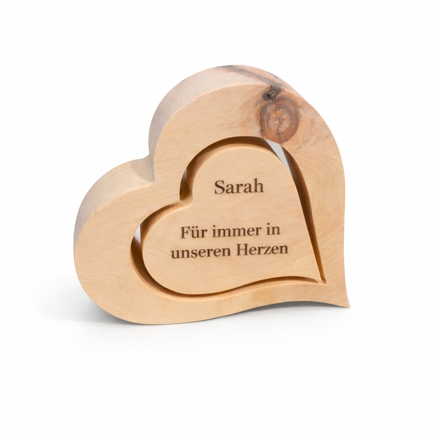 Cuore in legno di pino cembro – cuore decorativo in pino cembro, 19 cm