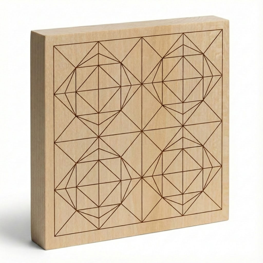 Kerbschnitzrohling 12 x 12 cm mit Mustern