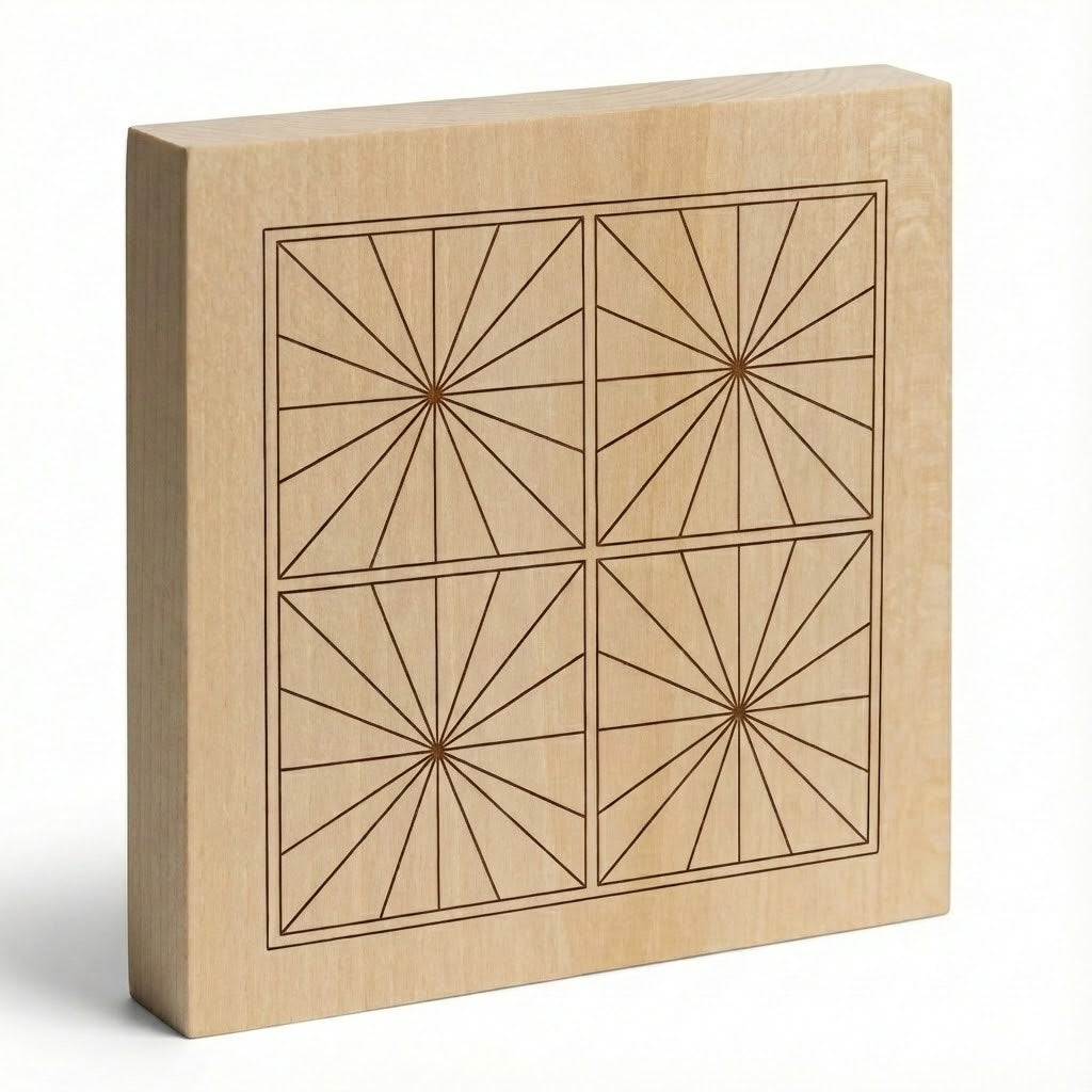 Pezzo grezzo per intaglio 12 x 12 cm con motivi
