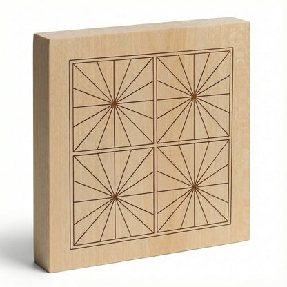 Kerbschnitzrohling 12 x 12 cm mit Mustern