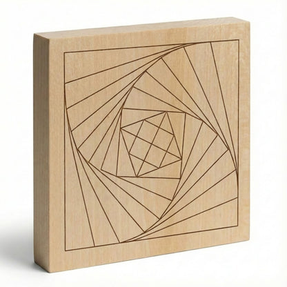 Kerbschnitzrohling 12 x 12 cm mit Mustern