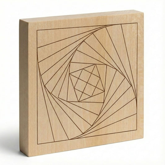 Kerbschnitzrohling 12 x 12 cm mit Mustern