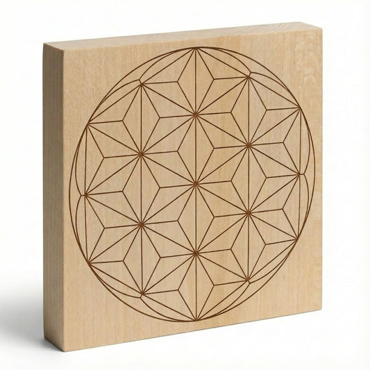 Kerbschnitzrohling 12 x 12 cm mit Mustern