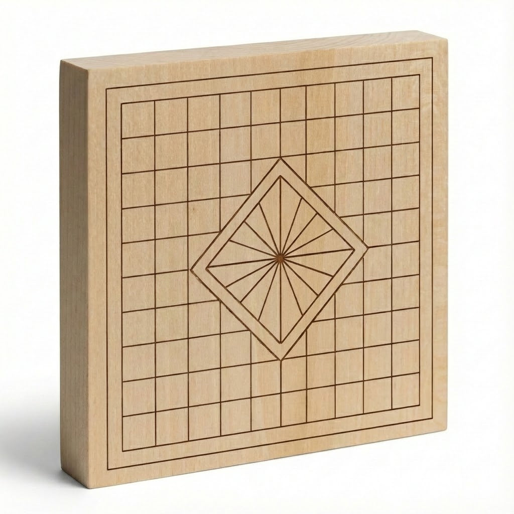 Carving blank 12 x 12 cm with pattern