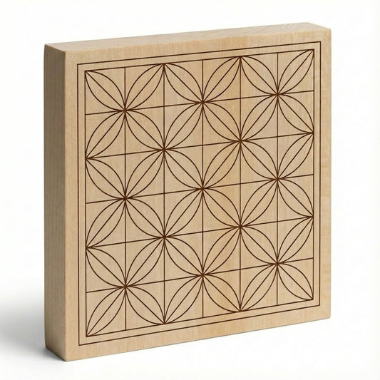 Kerbschnitzrohling 12 x 12 cm mit Muster