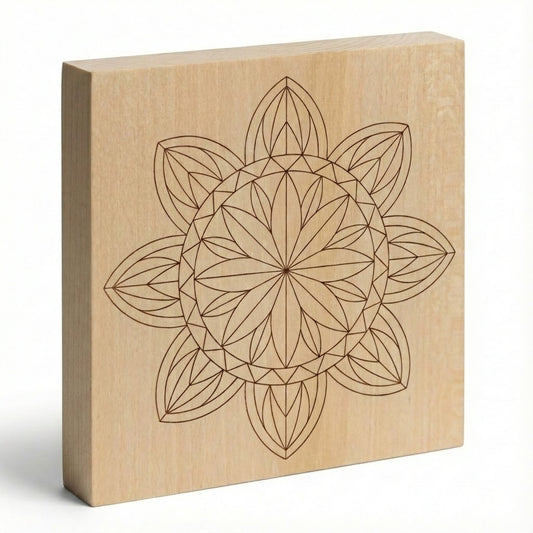 Kerbschnitzrohling 20 x 20 cm mit Mustern