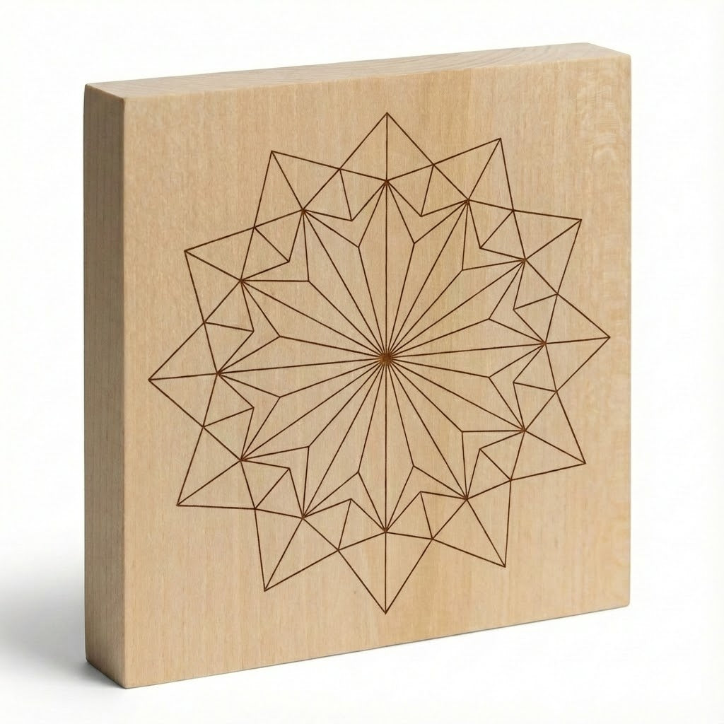 Carving blank 20 x 20 cm with patterns