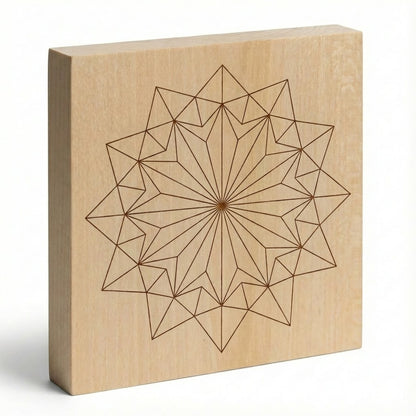 Kerbschnitzrohling 20 x 20 cm mit Mustern