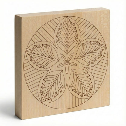 Kerbschnitzrohling 20 x 20 cm mit Mustern