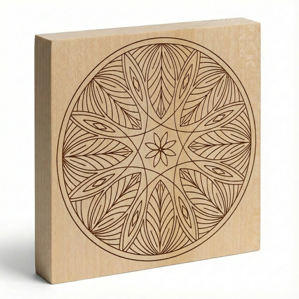 Carving blank 20 x 20 cm with patterns