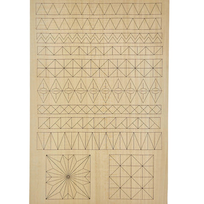 Kerbschnitzrohling 30 x 20 cm mit Mustern