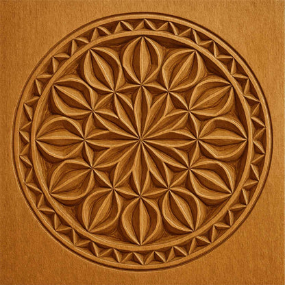 Kerbschnitzrohling 20 x 20 cm mit Mustern