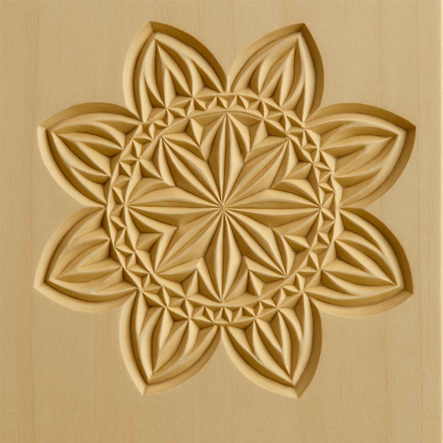 Carving blank 20 x 20 cm with patterns