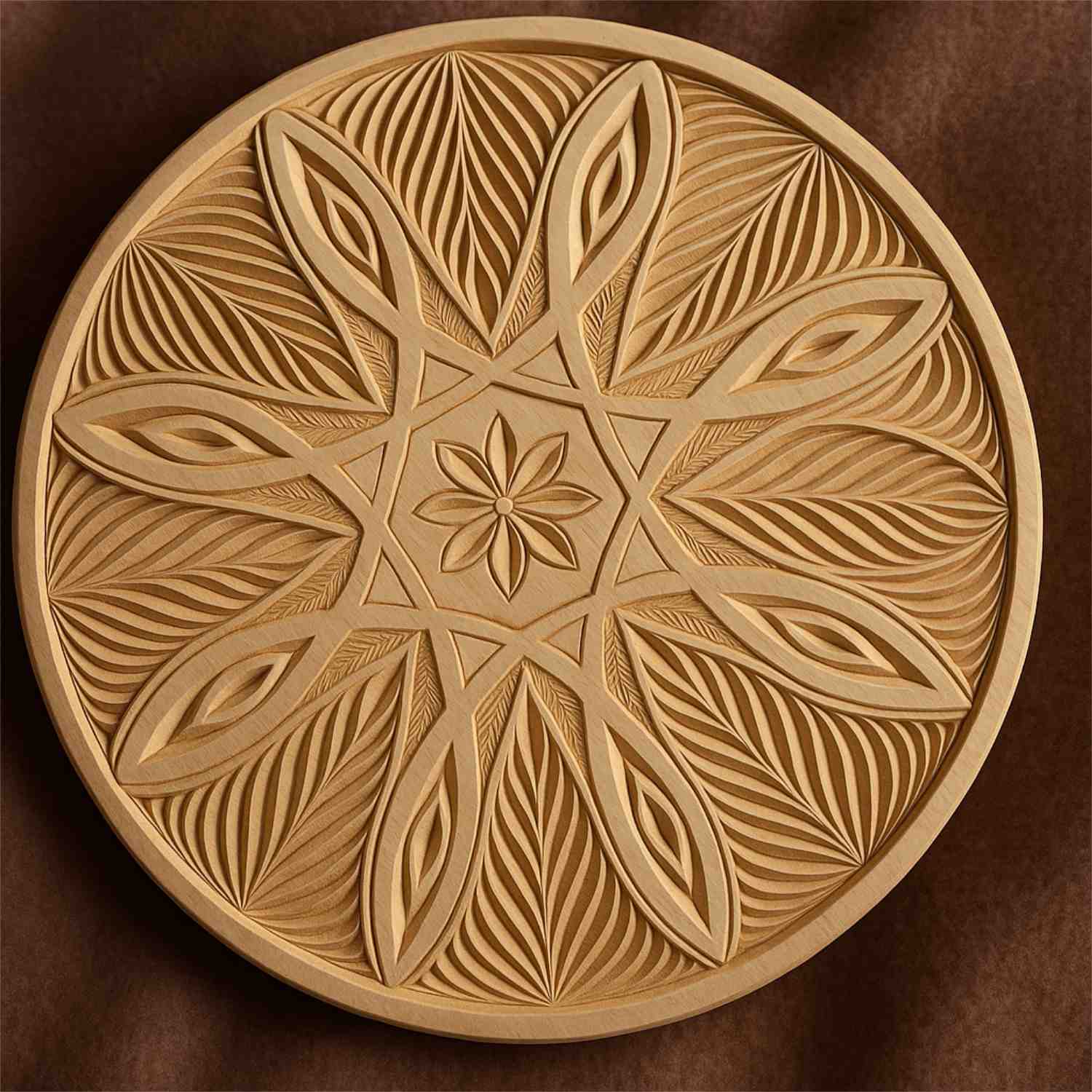 Carving blank 20 x 20 cm with patterns