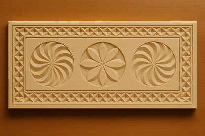 Kerbschnitzrohling 30 x 12 cm mit Mustern