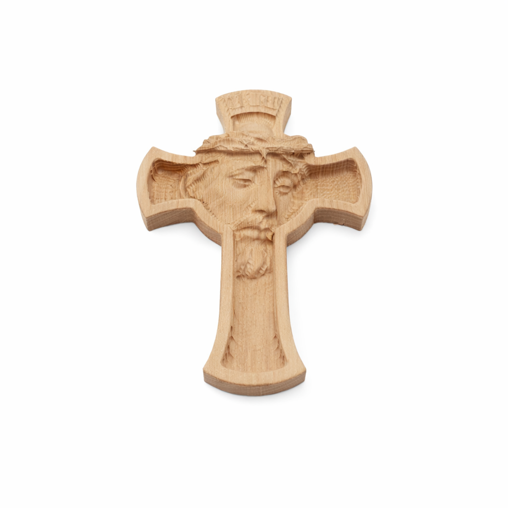 Schnitzrohling Kreuz Gesicht Jesu