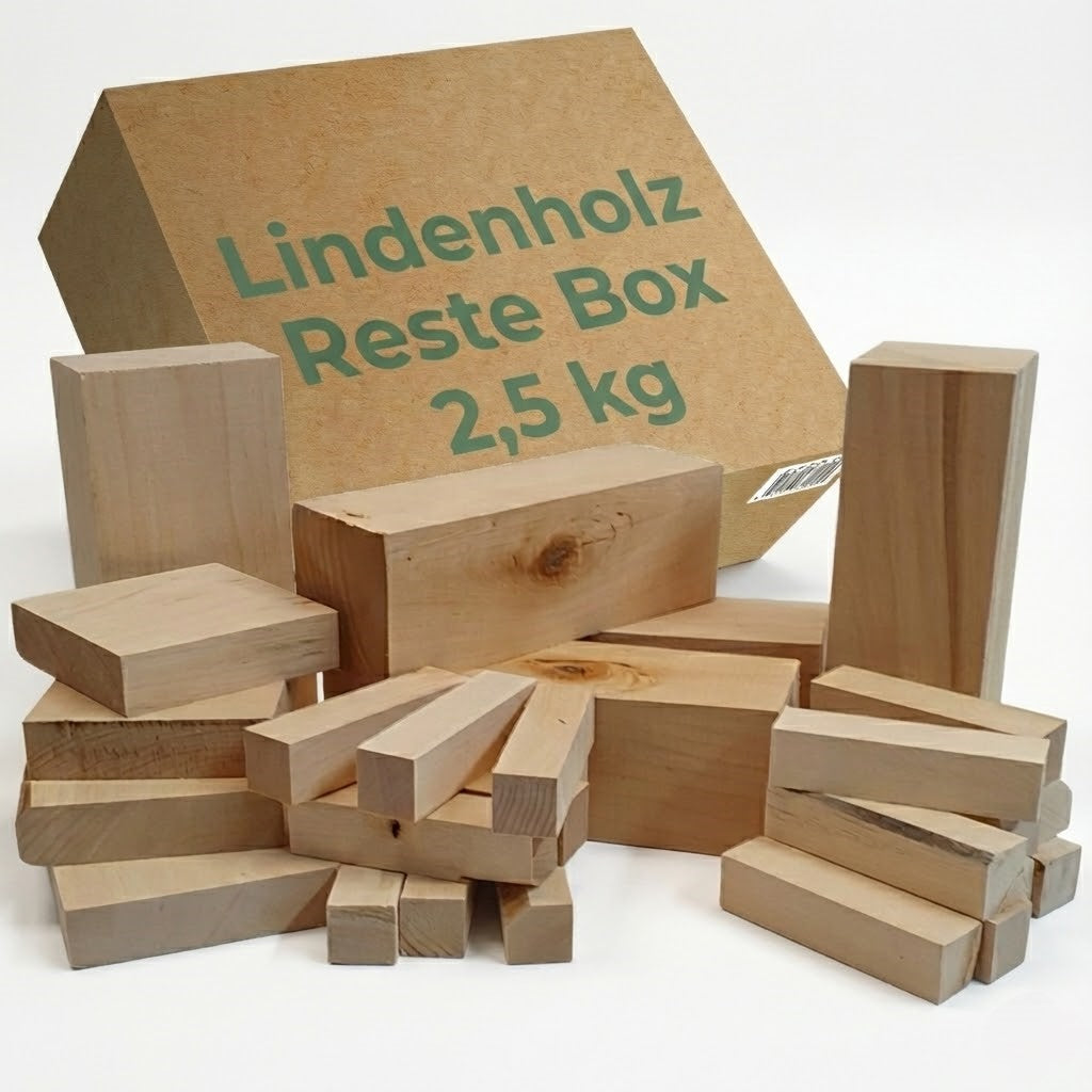 Lindenholz Reste Paket 2,5 KG Box