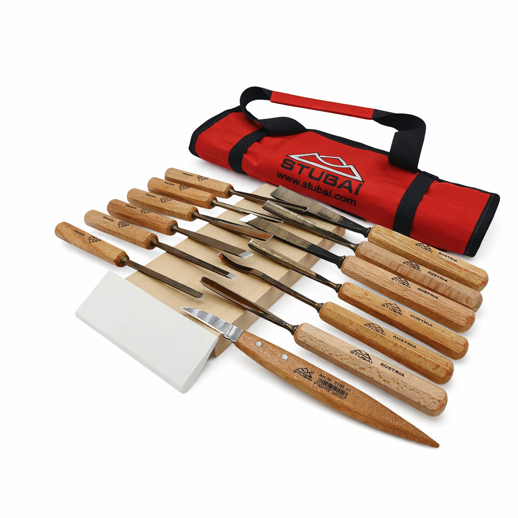 Schnitzersatz von STUBAI 14-tlg. Schnitzwerkzeug Set