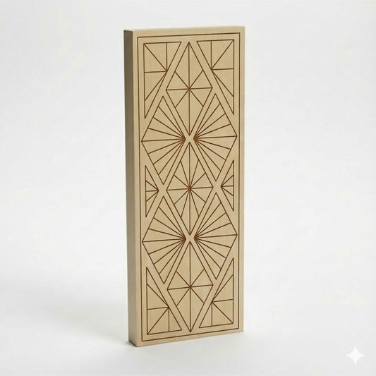 Kerbschnitzrohling 30 x 12 cm mit Mustern