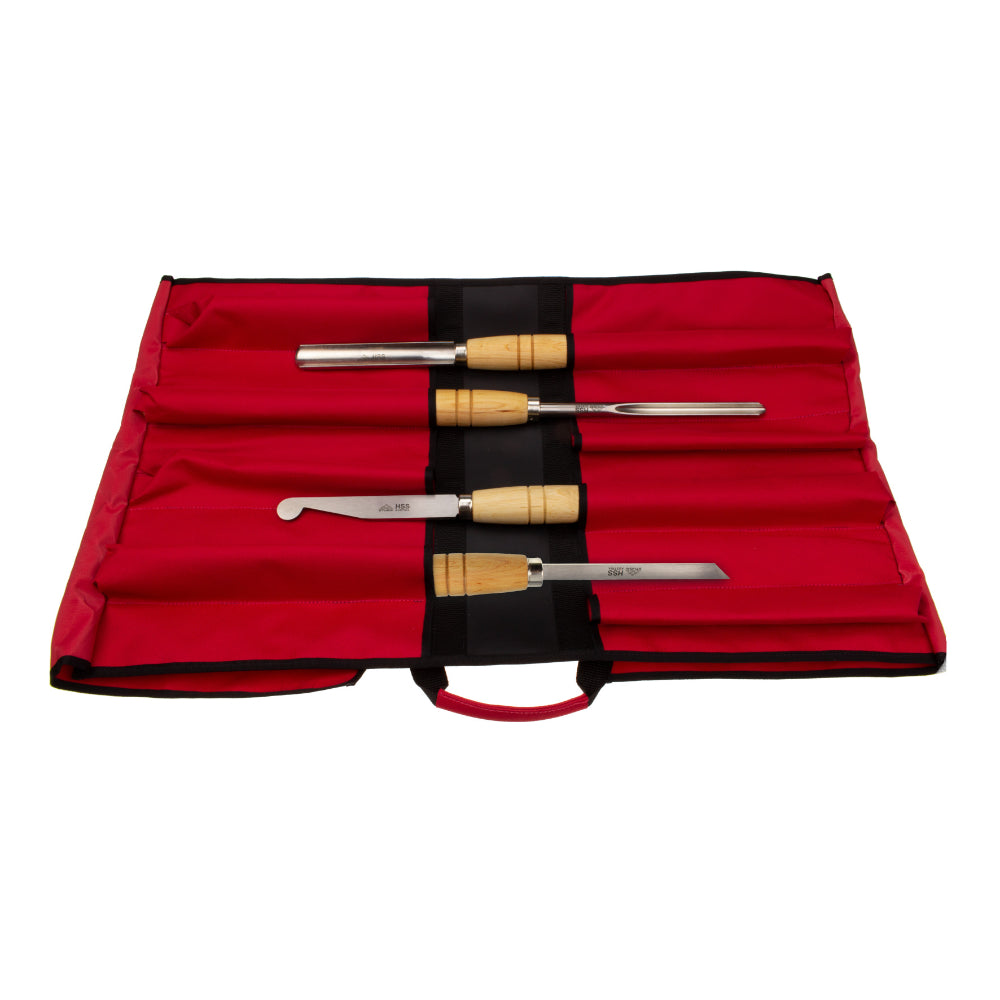 Drechseleisensatz 4-tlg.von Stubai mit Rolltasche "Grundausstattung“