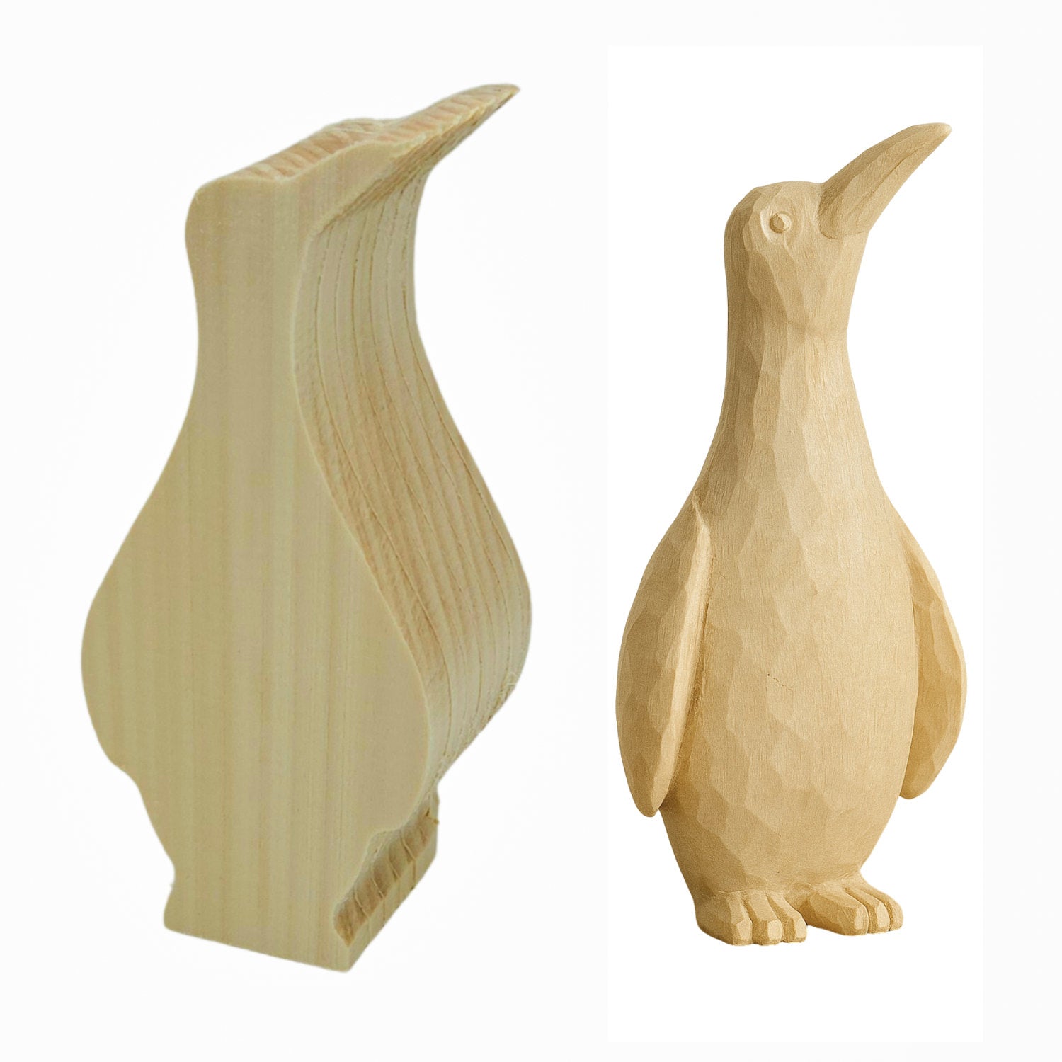Schnitzrohling „Pinguin “ | 14 × 6,5 × 5 cm
